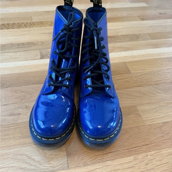 Dr Martens Boots Women's Size Blue Patent Leather 1460W - Picture 4 of 15
